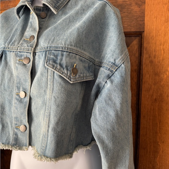 jw signature Los Angeles Blue Denim Cropped Jacket 2XL - Picture 4 of 11